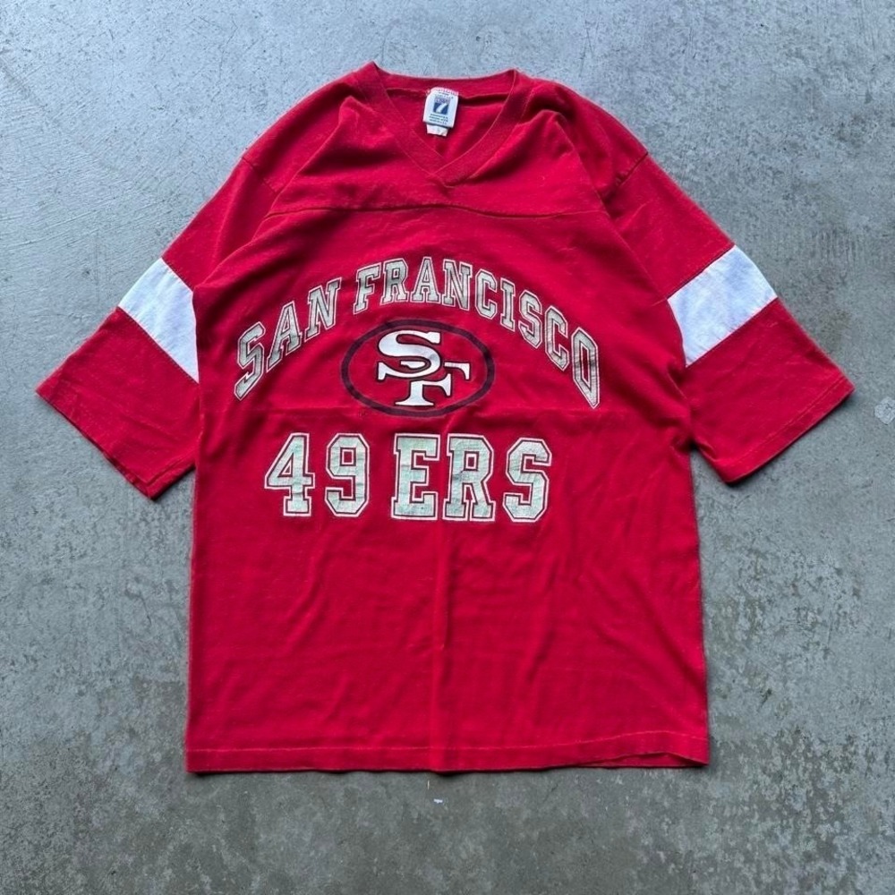San Francisco 49ers Football Jersey Style T-Shirt Logo 7 Made In USA Vintage